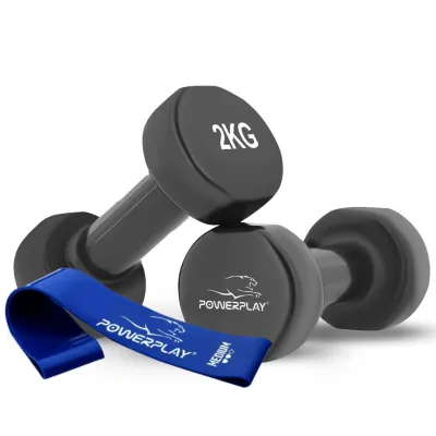 Гантелі вінілові PowerPlay 2 * 2 кг. PP_4121 Чорні (2шт. - пара) - Robinzon.ua