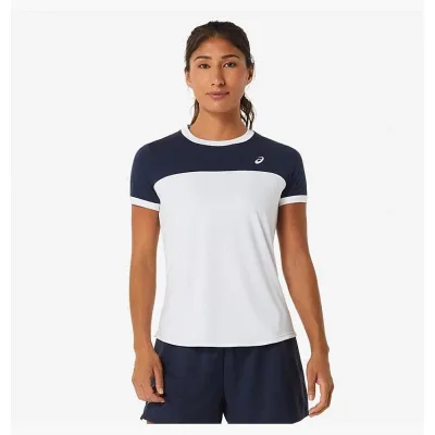Женская Футболка Asics COURT SS TOP Белый Темно-синий S (2042A262-102 S) - Robinzon.ua