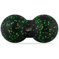 Масажний м'яч подвійний PowerPlay PP-4352 Epp foam peanut ball (d8*16cm.) Чорно/Зелений - Robinzon.ua