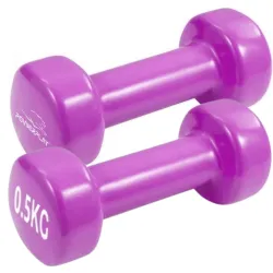 Гантелі вінілові PowerPlay 4125 Achilles 2*0,5 кг. Рожеві ( пара 2шт.) - Robinzon.ua