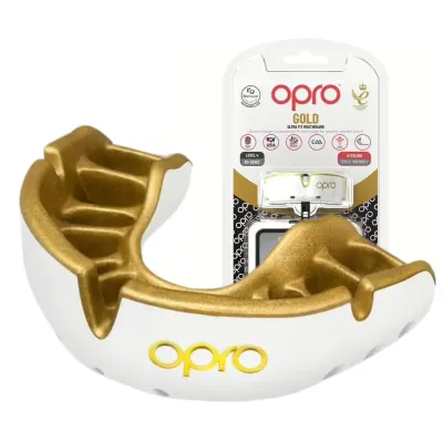 Капа OPRO Gold доросла (вік 11+)  White/Gold (art.102504005) - Robinzon.ua