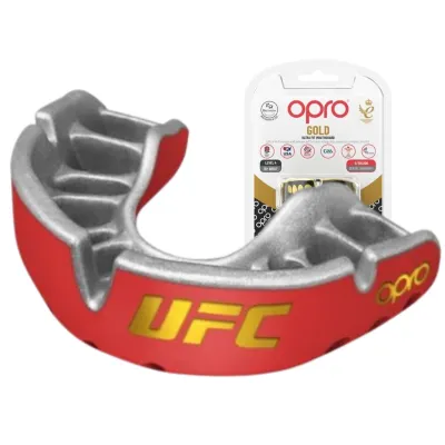 Капа OPRO Gold UFC доросла (вік 11+)  Red/Silver (art.102516002) - Robinzon.ua