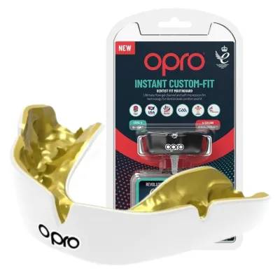 Капа OPRO Instant доросла (вік 11+) White/Gold (art.102520006) - Robinzon.ua