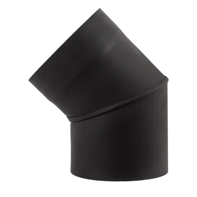 Коліно нержавіюче пофарбоване чорне 45°, діаметр 160мм, товщина 1мм - Robinzon.ua
