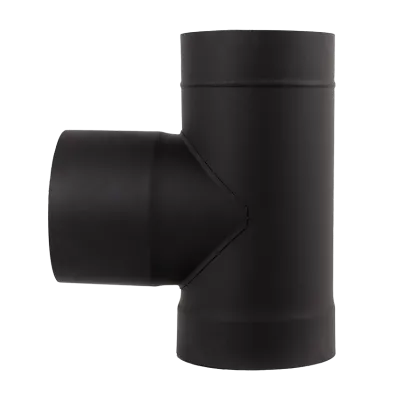 Трійник нержавіючий пофарбований чорного кольору 90°, діаметр 160мм, товщина 1мм - Robinzon.ua