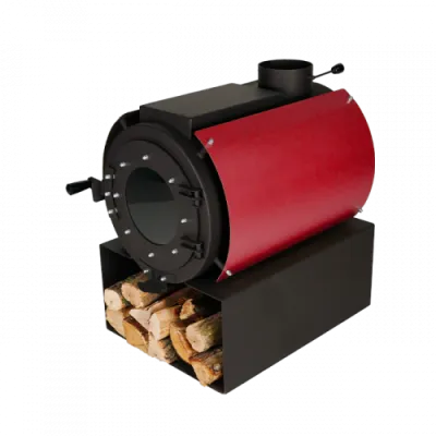 Піч дров'яна опалювальна DS Classic з варильною поверхнею + кожух червоний - Robinzon.ua