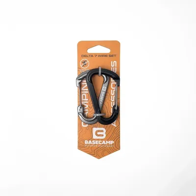 Набір алюмінієвих карабінів Base Camp Delta 7 Wire Set, 2 шт, Black/Grey (BCP 60915) - Robinzon.ua