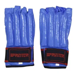 Рукавички шингарти шкіряні SPRINTER на липучці синій M - Robinzon.ua