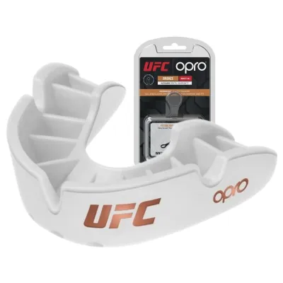 Капа боксерська OPRO Junior Bronze UFC Hologram White (art.002264002) - Robinzon.ua