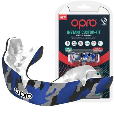 Капа OPRO Instant CAMO доросла (вік 11+) Black/Blue (art.102523001) - Robinzon.ua