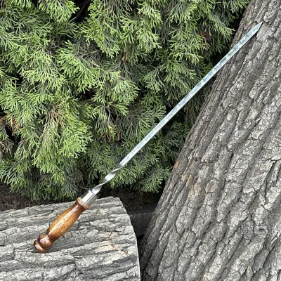 Шампур Mzavod з дерев'яною ручкою 630х12х3мм ретро - Robinzon.ua