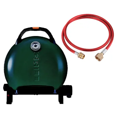 КОМПЛЕКТ Портативный переносной газовый гриль O-GRILL 600T, зеленый + шланг в подарок! - Robinzon.ua