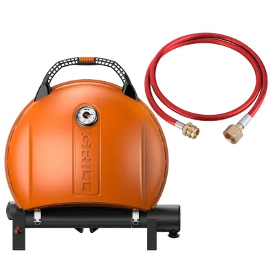 КОМПЛЕКТ Портативный переносной газовый гриль O-GRILL 900, оранжевый + шланг в подарок! - Robinzon.ua