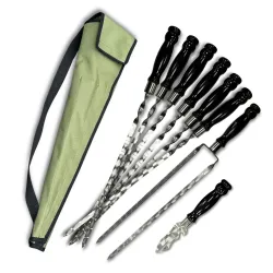 Набір шампурів Ліра 6/1/1 чорна ручка в зеленому чохлі Набір шампурів Ліра 6/1/1 чорна ручка в зеленому чохлі - Robinzon.ua