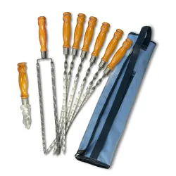 Набір шампурів Арго 6/1/1 світла ручка в сірому чохлі Набір шампурів Арго 6/1/1 світла ручка в сірому чохлі - Robinzon.ua