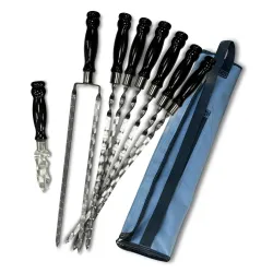 Набір шампурів Арго 6/1/1 чорна ручка в сірому чохлі Набір шампурів Арго 6/1/1 чорна ручка в сірому чохлі - Robinzon.ua