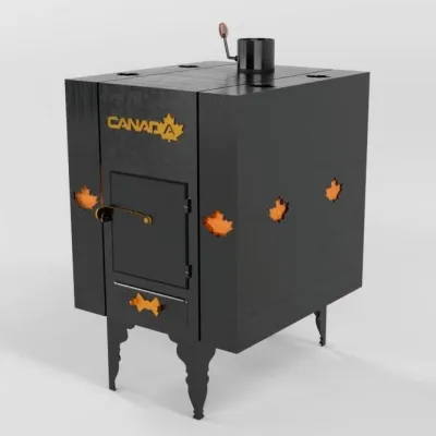 Печь дровяная «Canada» с теплоаккумулятором и защитным кожухом - Robinzon.ua