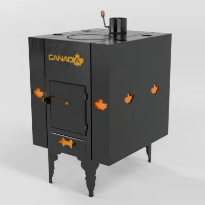 Печь дровяная «Canada» с теплоаккумулятором и защитным кожухом LUX - Robinzon.ua