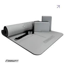 Набор для йоги и фитнеса EasyFit Polarity Set PRO (Stone): коврик, два блока и ремень Набор для йоги и фитнеса EasyFit Polarity Set PRO (Stone): коврик, два блока и ремень - Robinzon.ua