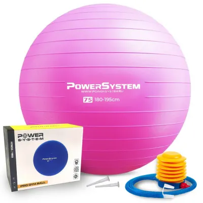 Мяч для фитнеса (фитбол) Power System PS-4013 &Oslash;75 cm PRO Gymball Pink - Robinzon.ua