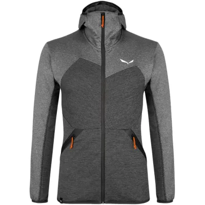 Мужская флисовая кофта Salewa Puez Melange PL M FZ HDY, Black Out Melange, 46/S (27386 0910 - 46/S) - Robinzon.ua