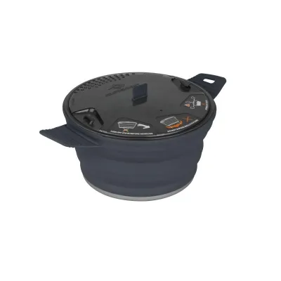 Кастрюля складная с алюминиевым дном X-Pot Grey, 2800 мл от Sea to Summit (STS AXPOT2.8GY) - Robinzon.ua