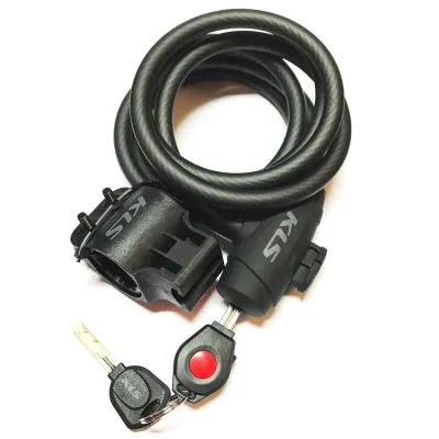 Спіральний велосипедний замок KLS Coil 10 мм Smoky 1800 Black (hub_LIJo24811) - Robinzon.ua