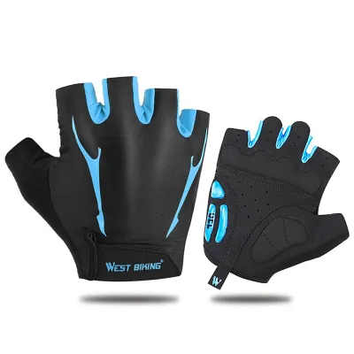 Рукавички велосипедні West Biking 0211190 L Black-Blue (4934-14758) - Robinzon.ua