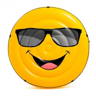 Матрац-плотик надувний Intex Смайл 188 см Жовтий (57254) - Robinzon.ua