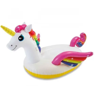 Плотик надувной детский Intex Единорог 201x140см Разноцветный (57561) - Robinzon.ua
