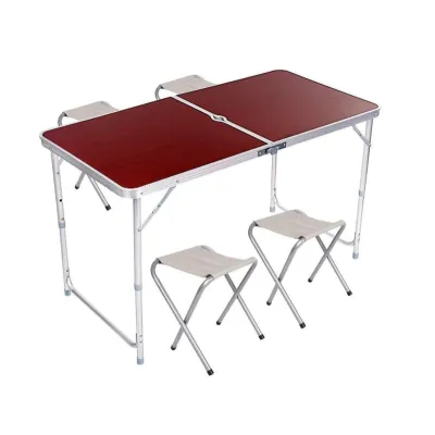 Розкладний туристичний стіл для пікніка зі стільцями складаний стіл та 4 стільці Easy Campi Коричневий+Bluetooth колонка Е2 - Robinzon.ua