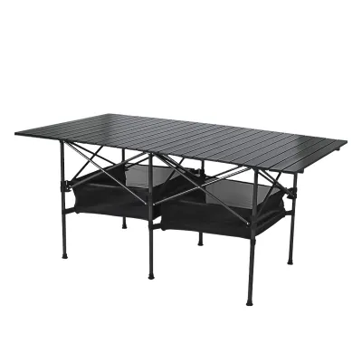 Стіл складаний Lesko S5421 с карманом Чорний (9852-41365) - Robinzon.ua