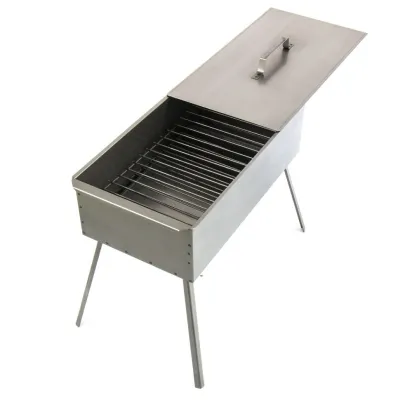 Коптильная двухъярусная с поддоном на ножках Palisad Camping 500x270x175 мм нержавеющая сталь 0,8 мм - Robinzon.ua