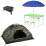 Комплект розкладний стіл та 4 стільця у валізі Easy Campi Зелений з парасолею 1.8м +  Намет + Складаний мангал - Robinzon.ua