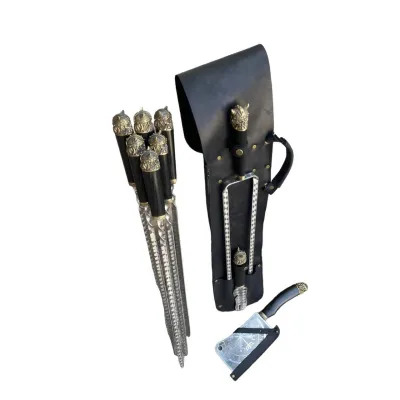 Набір шампурів Gorillas BBQ для шашлику РАГНАР в шкіряному чехлі Набір шампурів Gorillas BBQ для шашлику РАГНАР в шкіряному чехлі - Robinzon.ua