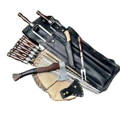 Набор шампуров Gorillas BBQ ЧЕРОКИ в кожаном чехле Набор шампуров Gorillas BBQ ЧЕРОКИ в кожаном чехле - Robinzon.ua