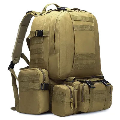 Рюкзак тактический +3 подсумка Aokali Outdoor B08 75L Sand (5367-45698) - Robinzon.ua