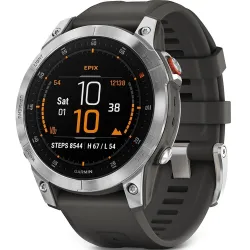 Спортивные часы Garmin Epix Gen 2 Slate Steel с силиконовым ремешком 010-02582-01 - Robinzon.ua