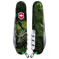 Складной нож Victorinox HUNTSMAN ZODIAC Зеленый деревянный дракон - Robinzon.ua