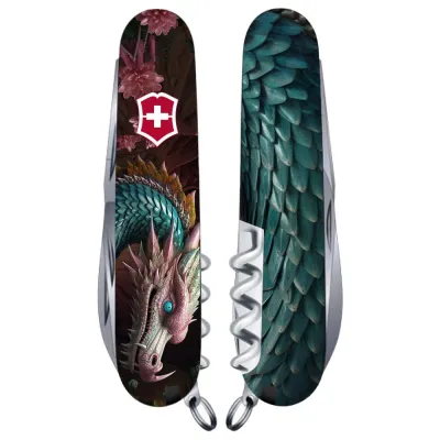 Розкладний ніж Victorinox CLIMBER ZODIAC Лазурний дракон 1.3703.3.Z3290p - Robinzon.ua