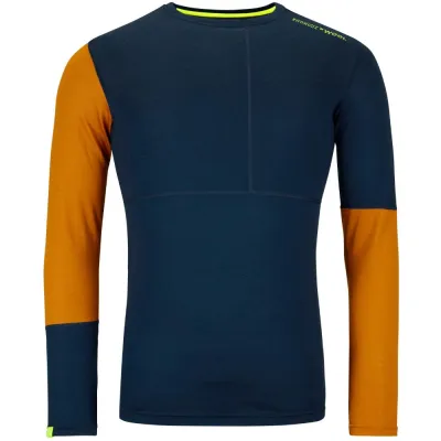 Термофутболка чоловіча Ortovox 185 ROCK'N'WOOL LONG SLEEVE M, deep ocean, XL (8410200034) - Robinzon.ua