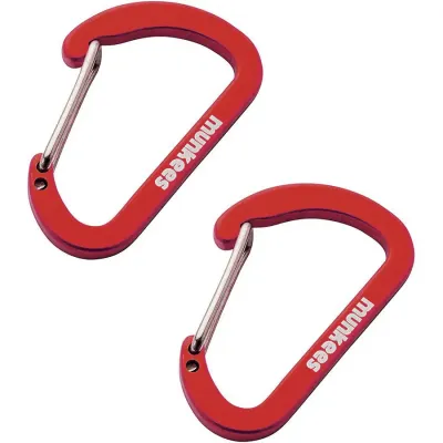 Munkees 3251 карабіни Flat Wiregate 4 mm x 40 mm 2-Pack red - Robinzon.ua