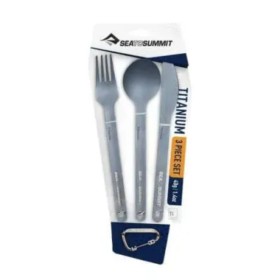 Титановий Набор столовых приборов Titanium Cutlery Set 3 Grey от Sea to Summit (STS ACUTTSET3) - Robinzon.ua