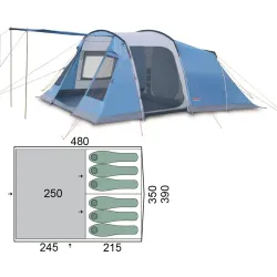 Намет шестимісний Pinguin Interval 6 Steel, Blue Намет шестимісний Pinguin Interval 6 Steel, Blue - Robinzon.ua