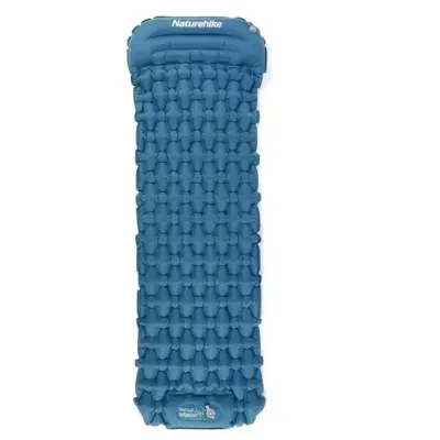 Надувной коврик с подушкой и насосом для надувания Naturehike синий CNK2300DZ0001 - Robinzon.ua