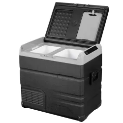 Компресорний автохолодильник Alpicool TW55. Двокамерний. Охолодження до -20℃, живлення 12, 24, 220 вольт, вбудована батарея - Robinzon.ua