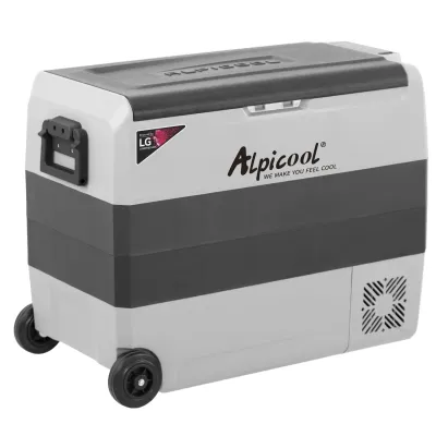 Компресорний автохолодильник Alpicool T60 (LG) (двокамерний, 60 літрів). Охолодження до -20℃. Живлення 12, 24, 220 вольт - Robinzon.ua
