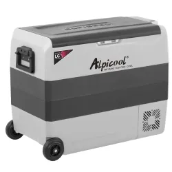 Компресорний автохолодильник Alpicool T60 (LG) (двокамерний, 60 літрів). Охолодження до -20℃. Живлення 12, 24, 220 вольт - Robinzon.ua