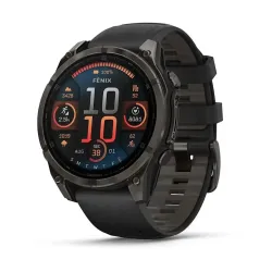 Смарт-годинник Garmin Fenix 8 – 47 мм, AMOLED Sapphire, титан з DLC-покриттям Carbon Gray та силіконовим ремінцем чорного/сірого кольору Смарт-годинник Garmin Fenix 8 – 47 мм, AMOLED Sapphire, титан з DLC-покриттям Carbon Gray та силіконовим ремінцем чорного/сірого кольору - Robinzon.ua