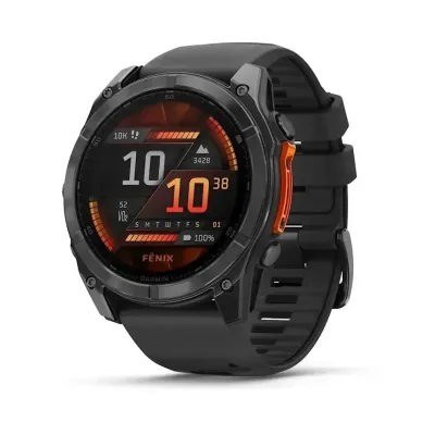Смарт-годинник Garmin Fenix 8 – 51 мм, AMOLED, сланцево-сірий з чорним силіконовим ремінцем - Robinzon.ua